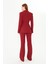 Bordo Ceket Yelek Pantolon Takım Kadın Blazer Takım Elbise - Ofis Şık Business Casual Moda Trend 6