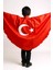Çocuk Saten Unisex Türk Bayrağı Pelerin, 23 Nisan-19 Mayıs-10 Kasım-29 Ekim Okul Gösteri Kostümü 2-6 Yaş (M),7-12 Yaş (L) 3