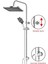Robot Duş Seti Tam Takım Beyaz Krom Lüks Yağmurlama Fonksiyonlu Yükseklik Ayarlı Başlıklı Sistemi 2