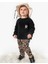 Kız Bebek Leopar Desenli 3'lü Takım NOY-9349 4