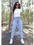 Buz Mavi Likralı Boyfriend Mom Jean 1