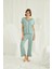 Monamise Kısa Kollu V Yakalı Dantelli Pijama Takımı 1