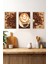 ☕ Latte Sanatlı Kahve Çekirdeği Temalı 3'lü Ahşap Çerçeveli Tablo Seti – Mdf Zemin CRV1008 32 x 42 1