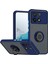 Poco X6 Pro Uyumlu Kılıf Yüzüklü Standlı Extra Darbe Koruma Sert Silikon Kapak - Lacivert 1