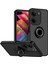 Tecno Camon 20 Uyumlu Kılıf Yüzüklü Standlı Extra Darbe Koruma Sert Silikon Kapak - Siyah 1