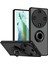 Honor Magic 6 Lite Uyumlu Kılıf Yüzüklü Standlı Extra Darbe Koruma Sert Silikon Kapak - Siyah 1