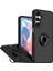 Samsung Galaxy S25 Fe Uyumlu Kılıf Yüzüklü Standlı Extra Darbe Koruma Sert Silikon Kapak - Siyah 1