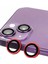 iPhone 14 Raze Metal Kamera Lens - Kırmızı 1