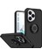Honor 400 Uyumlu Kılıf Yüzüklü Standlı Extra Darbe Koruma Sert Silikon Kapak - Siyah 1