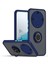 Honor X9B Uyumlu Kılıf Yüzüklü Standlı Extra Darbe Koruma Sert Silikon Kapak - Lacivert 1