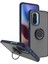 Redmi K40 Uyumlu Kılıf Yüzüklü Standlı Extra Darbe Koruma Sert Silikon Kapak - Lacivert 1
