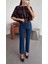 Likralı Kesik Paça Koyu Jean 5