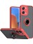 Redmi 15C Uyumlu Kılıf Yüzüklü Standlı Extra Darbe Koruma Sert Silikon Kapak - Kırmızı 1