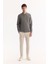 Erkek Koyu Gri Polo Yaka Pamuklu Basic Slim Fit Sweatshirt B001080 5