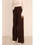 Kadın Kahverengi Arkası Lastikli Palazzo Pantolon 3
