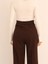 Kadın Kahverengi Arkası Lastikli Palazzo Pantolon 6