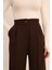 Kadın Kahverengi Arkası Lastikli Palazzo Pantolon 5