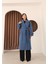 Kadın Indigo Kruvaze Oversize Kuşaklı Uzun Kaşe Kaban 3
