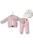 Rıverdale Nakışlı Üç Iplik Şardonlu Kolej Üçlü Alt Üst Takım - Pembe - 6 Ay - SDL7017-PEMBE-6 Ay Pembe 1