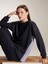 Yeni Sezon Bisiklet Yaka Çizgili Kadın Sweatshirt 1