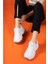 Kadın Beyaz Sneaker Düz Tabanlı Ortapedik İç Taban ile Rahat Kullanım 6