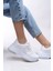 Kadın Beyaz Sneaker Düz Taban Ortapedik İç Taban ile Rahat Kullanım 10