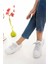 Beyaz Kadın Sneaker Ayakkabı Kısa Topuklu Poli Taban ile Günlük Rahatlık 3