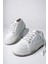 Beyaz Kadın Sneaker Ayakkabı Kısa Topuklu Poli Taban ile Günlük Rahatlık 5