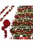 6 Rulo LED Rustik Noel Ağacı Çelenk Şerit El Sanatları LED Işıkları Noel Süslemeleri Siyah ve Kırmızı (Yurt Dışından) 4