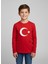 Çoçuk Erkek-Kız Ay Yıldızlı Türk Bayraklı Uzun Kollu Kırmızı-Beyaz T-Shirt 1