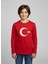 Çoçuk Erkek-Kız Ay Yıldızlı Türk Bayraklı Uzun Kollu Kırmızı-Beyaz T-Shirt 2