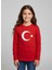 Çoçuk Erkek-Kız Ay Yıldızlı Türk Bayraklı Uzun Kollu Kırmızı-Beyaz T-Shirt 3