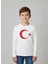 Çoçuk Erkek-Kız Ay Yıldızlı Türk Bayraklı Uzun Kollu Kırmızı-Beyaz T-Shirt 2