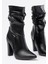 VRT-4815 Siyah Yüksek Kalın Topuklu Körüklü Fermuarlı Kadın Bot 3