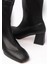 HC-2700 Siyah Streç Topuklu Fermuarlı Günlük Kadın Bot 3