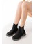 02-2137 Siyah Süet Lastikli Günlük Kadın Bot 2