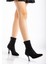 VRT-4811 Siyah Süet Yüksek Ince Topuklu Fermuarlı Kadın Bot 4