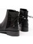 165-209 Siyah Arka Bağcık Aksesuarlı Fermuarlı Günlük Kadın Bot 4