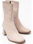 MSK-032 Bej Topuklu Fermuarlı Kadın Bot 3