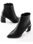 DNZ-410 Siyah Fermuarlı Topuklu Kadın Günlük Bot 6