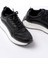 F-307 Siyah Bağcıklı Saten Taş Aksesuarlı Günlük Spor Ayakkabı 4