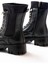 868-2006 Siyah Düz Topuklu Bağcıklı Fermuarlı Günlük Kadın Bot 6
