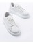 RS-2435 Beyaz Gümüş Bağcıklı Dikişli Günlük Spor Ayakkabı 3