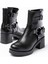 5109-3028 Siyah Toka Aksesuarlı Fermuarlı Topuklu Günlük Kadın Bot 6