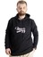 Mode Xl Büyük Beden Erkek Sweatshirt Kapüşonlu 23540 Siyah 1