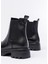 745-2137 Siyah Kalın Taban Lastikli Günlük Kadın Bot 5