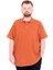 Mode Xl Büyük Beden Erkek T-Shirt Polo Yaka Cepli Klasik Pike 20552 Tarçın 5