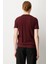 Kadın Sıfır Yaka Cepli T-Shirt 61340 Bordo 4