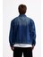 Erkek Mavi Kot Ceket Oversize 4
