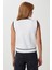 Kontrast Şeritli Fitilli Triko Yelek LYY0101 Beyaz 4